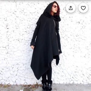Black Asymmetrical Coat